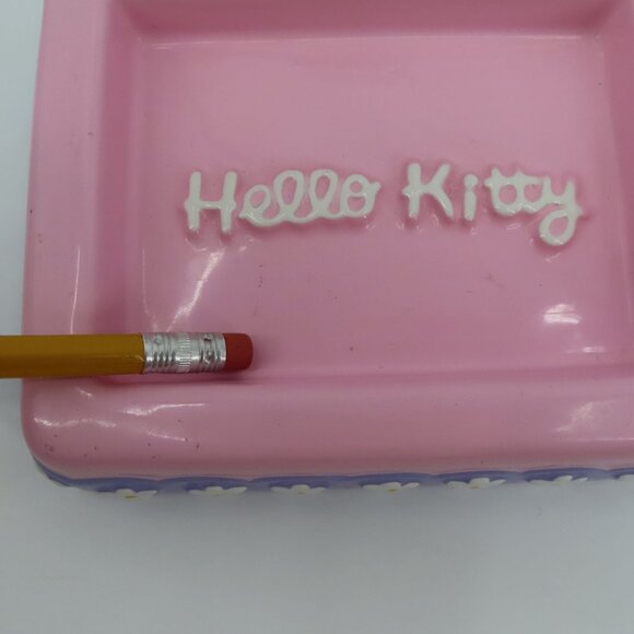 Sanrio Hello Kitty 2000 Y2K Ceramic Soap Dish Pink Purple Daisy Flower Bathroom - Picture 4 of 13